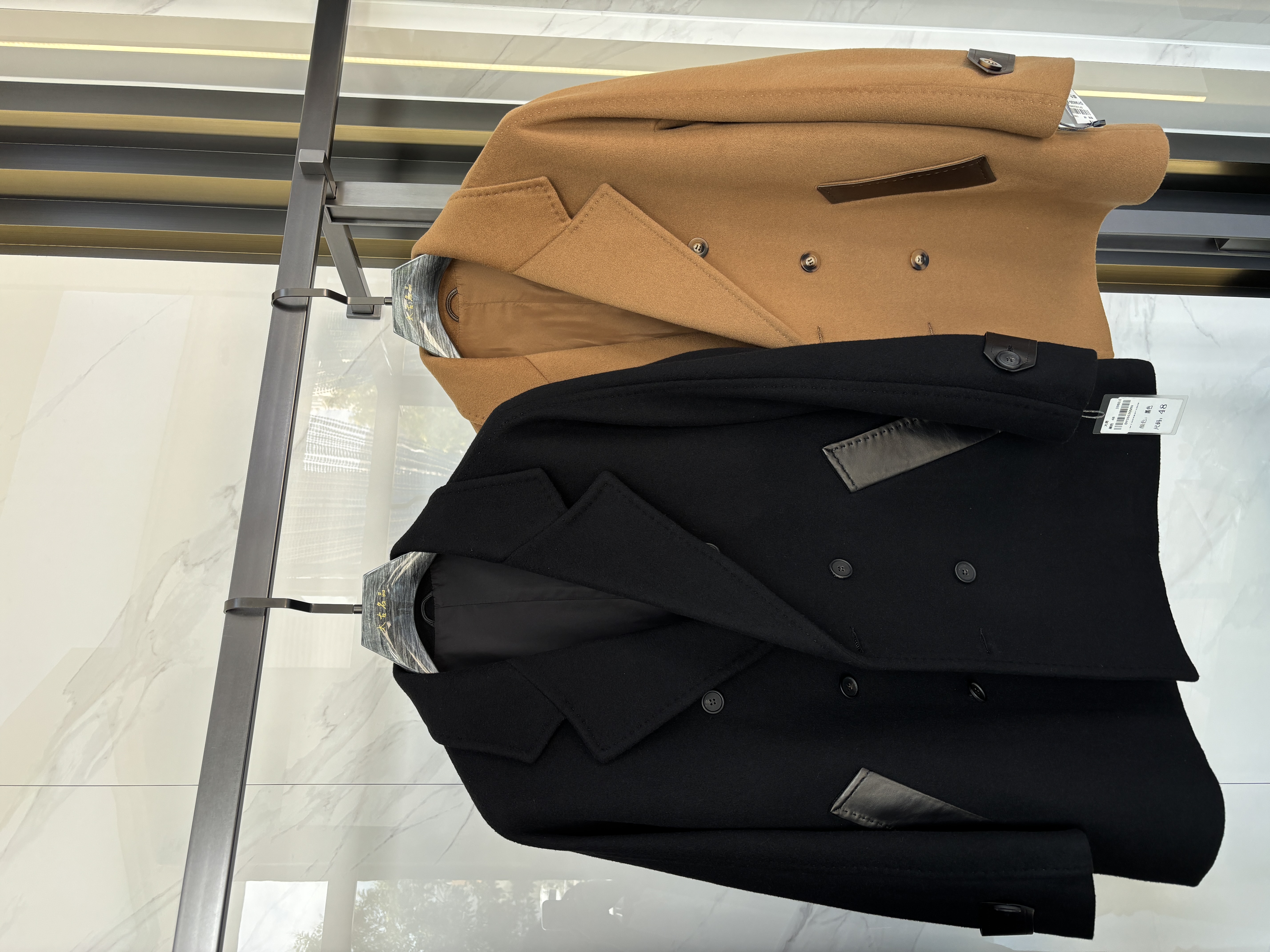 男士轻奢双排扣毛呢外套秋冬短款时尚百搭微落肩