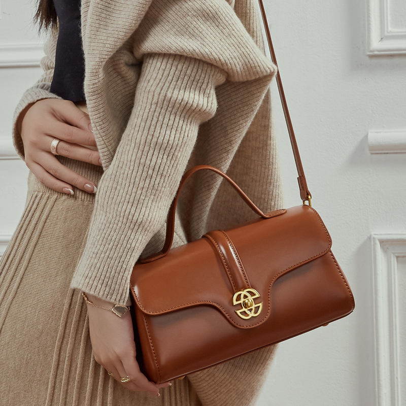 琳蒂袋鼠头层牛皮斜挎包2025新款真皮手提包生日礼物送老婆女朋友