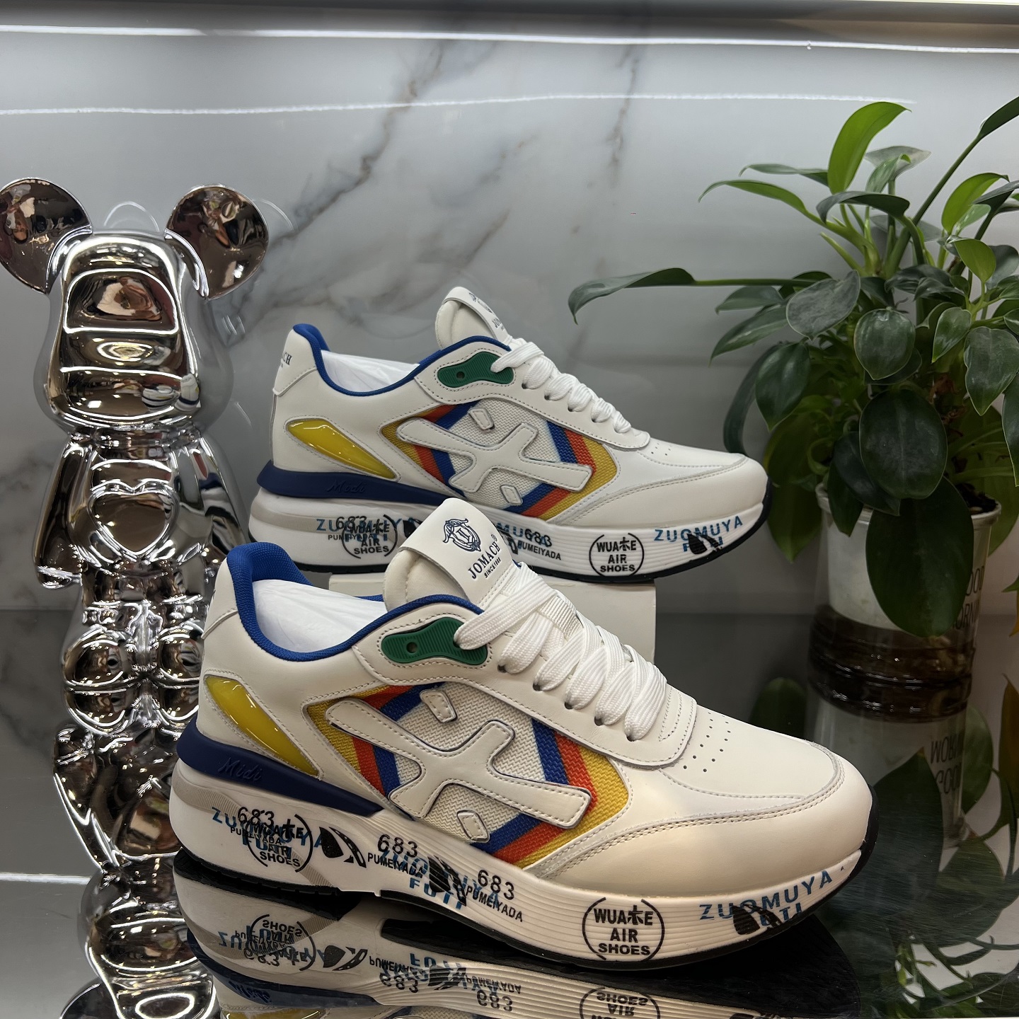 欧洲站2025年新款牛皮网布拼色高端时尚轻奢百搭透气休闲运动潮鞋