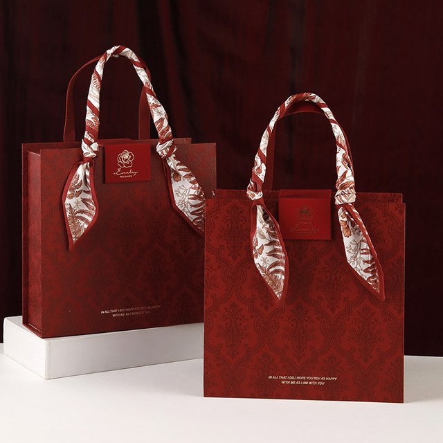 红色礼盒空盒结婚礼物盒高级包装盒新婚手提伴娘礼品盒伴手盒子