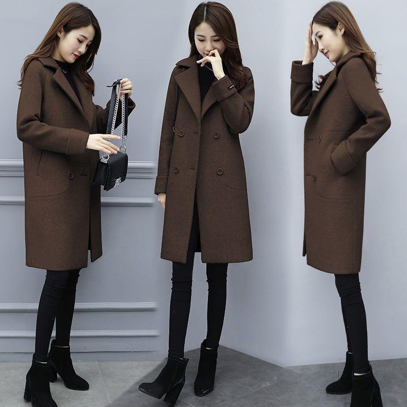 时尚2025年毛呢外套春秋季洋气中长款显瘦呢子女士大衣