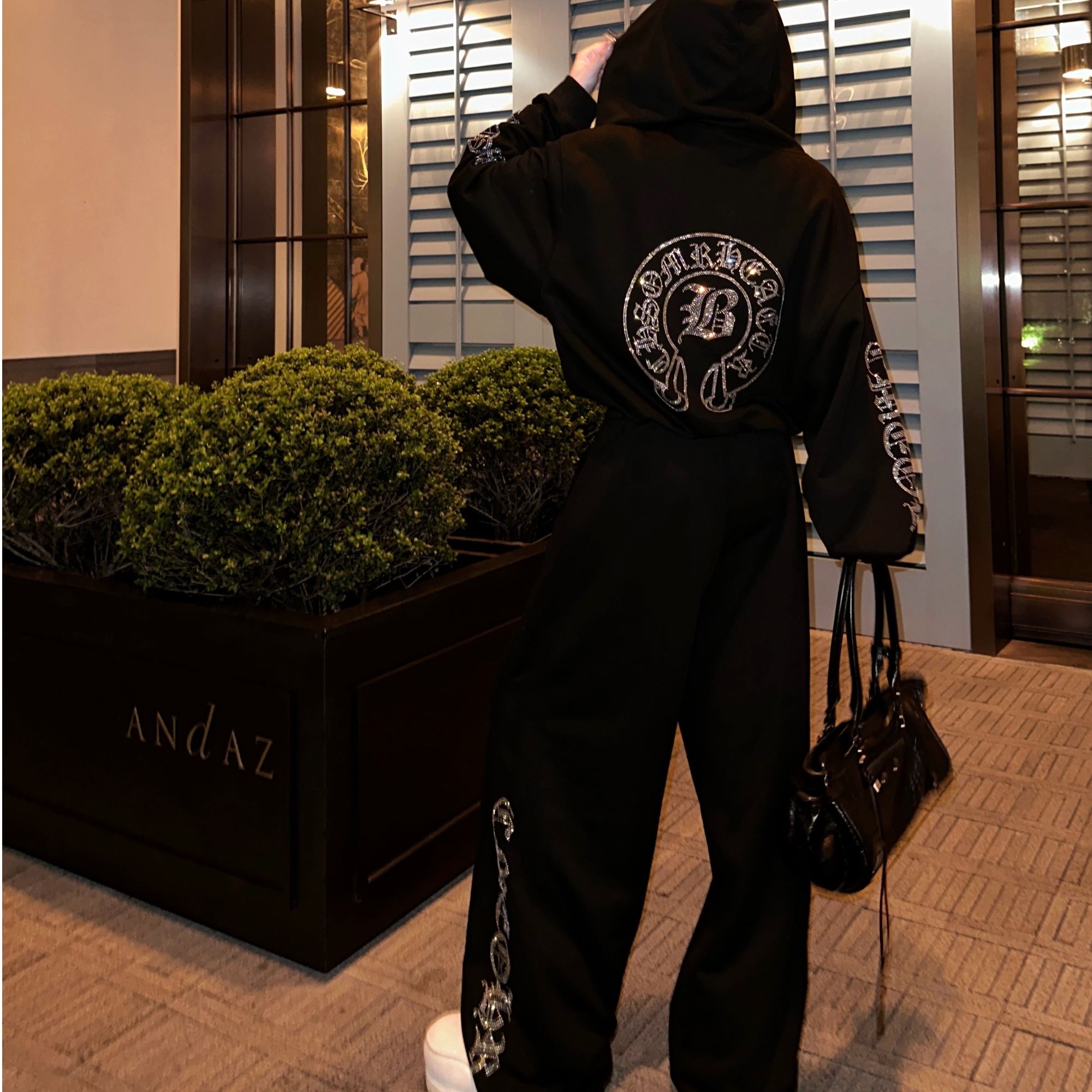 【陶格】韩系休闲宽松闪钻慵懒松弛百搭连帽上衣外套TG25C3TZ3045