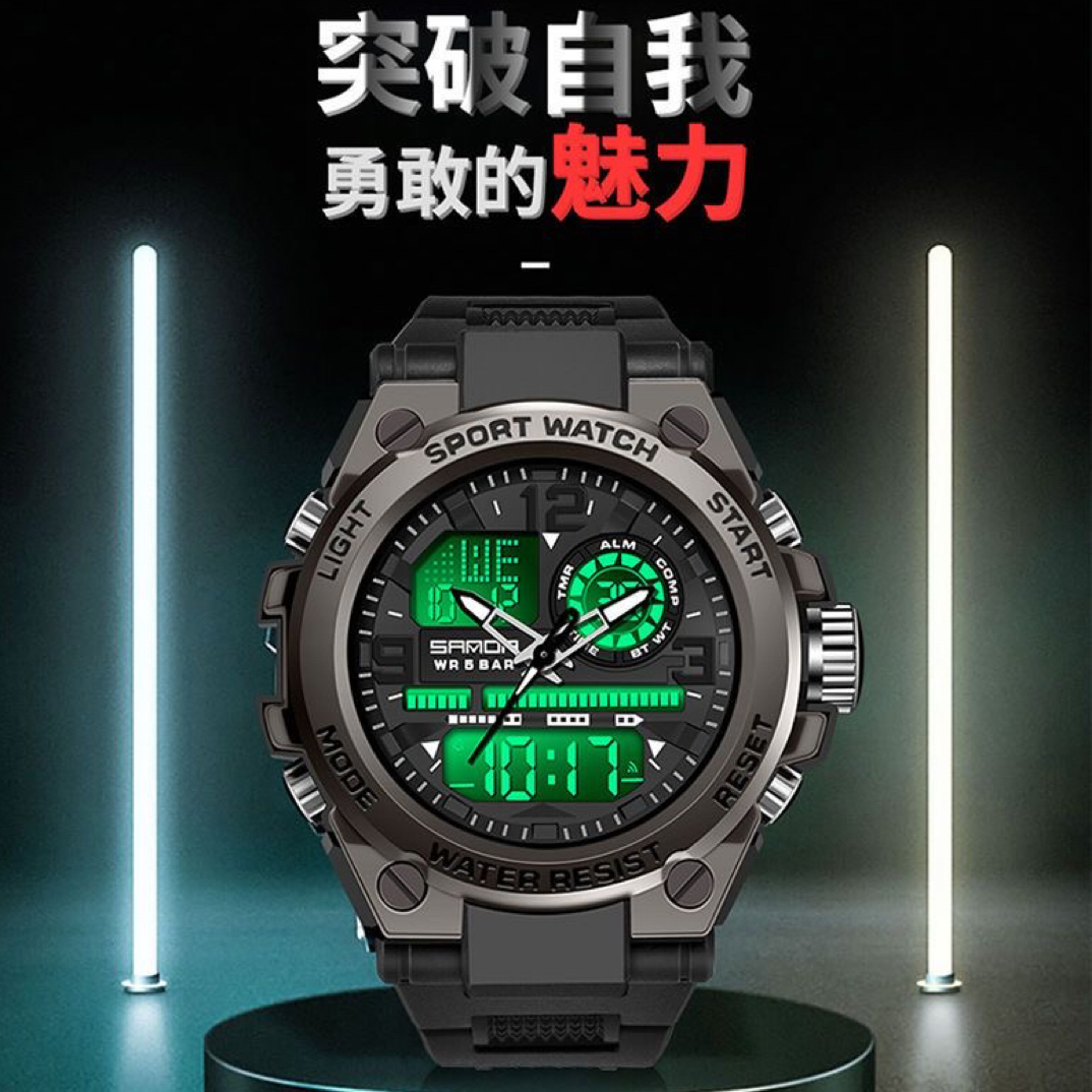多功能电子手表50米防水夜光闹钟运动计时防震学生表男士户外