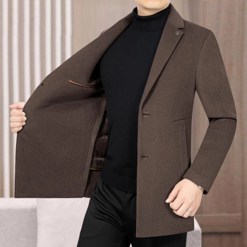 【双面羊毛外套+内胆可脱卸】西装领款＼翻领款秋冬男毛呢外套