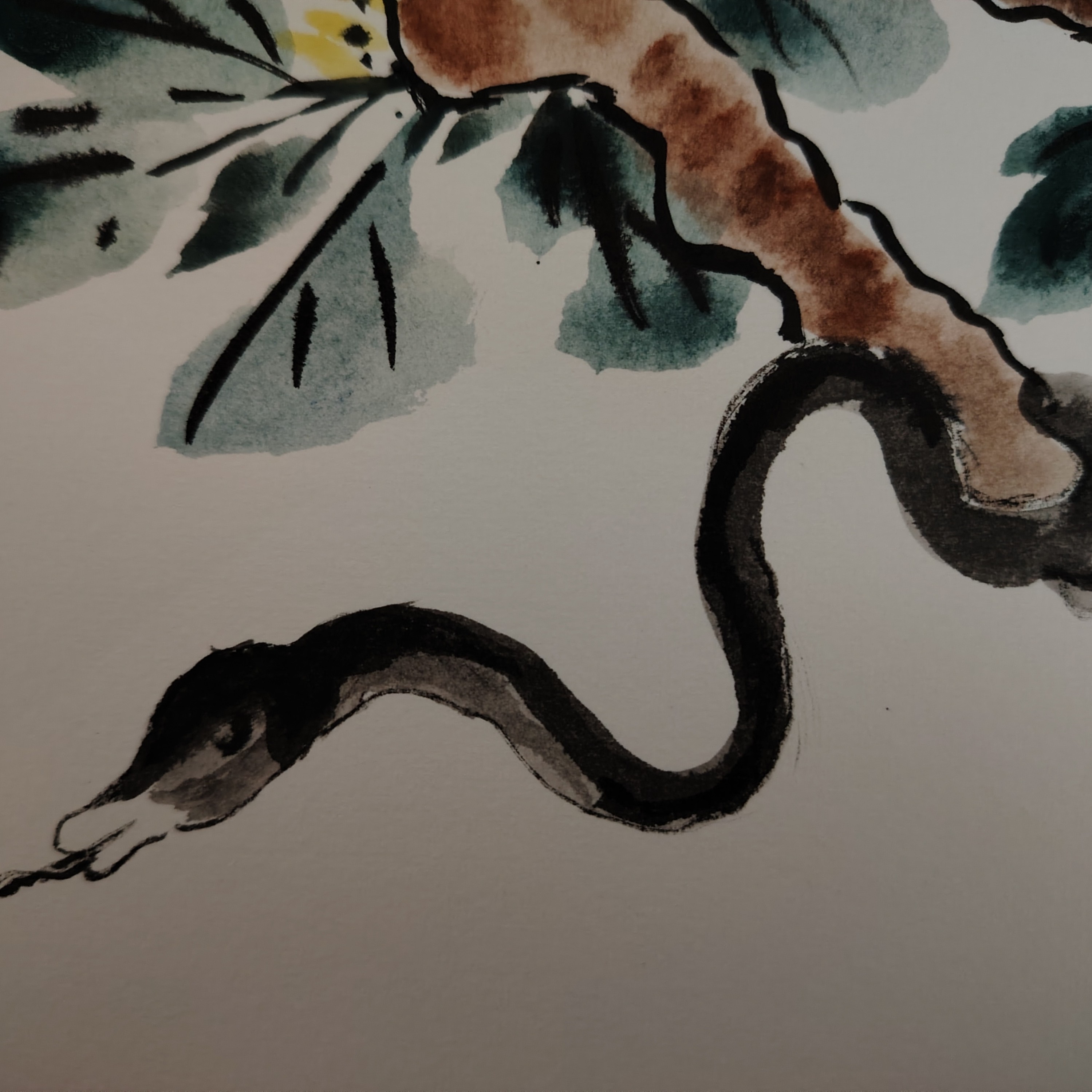 茹一亲签作品尺寸A4十二生肖巳蛇，可挂可摆