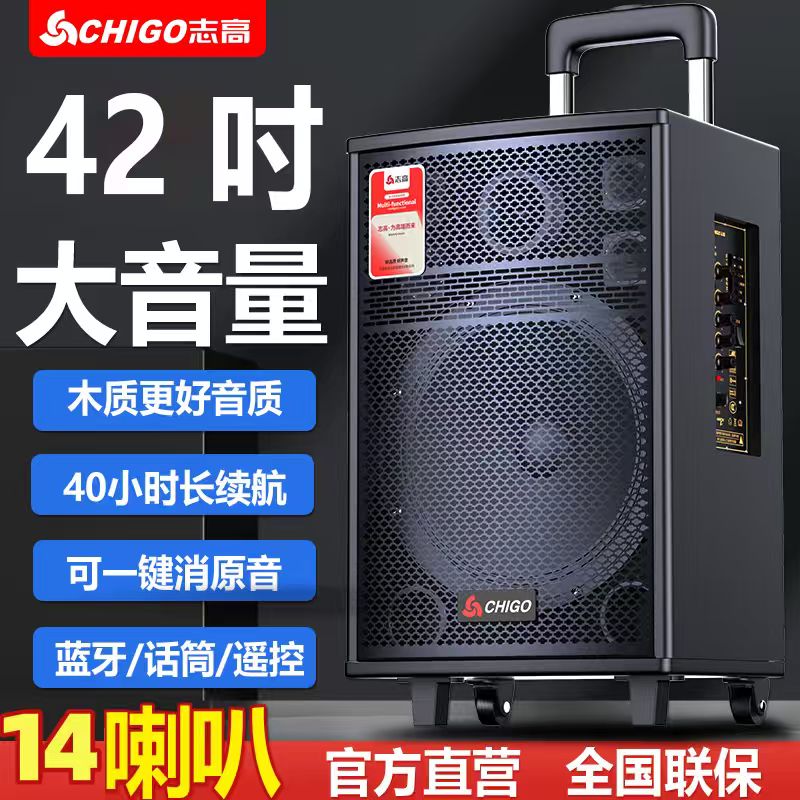 Chigo/志高拉杆音响广场舞大功率无线蓝牙音箱超大音客厅家用K歌