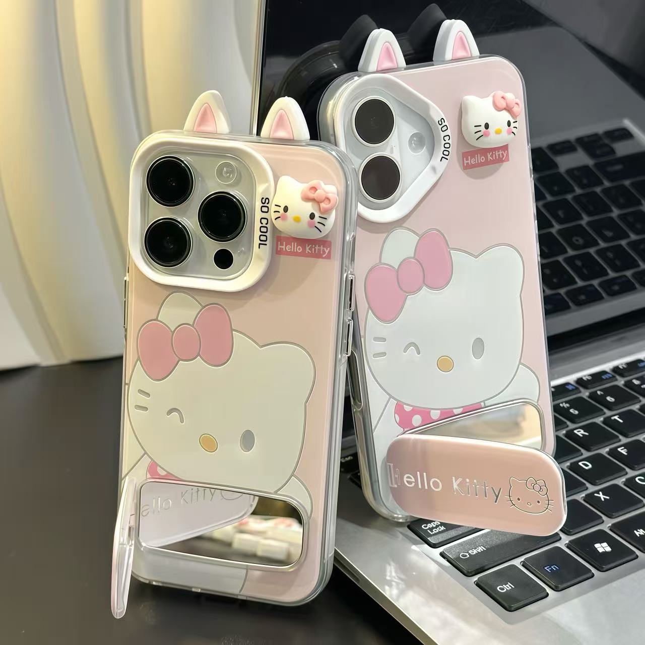 眨眼Kitty耳朵支架适用iPhone苹果16手机壳15华为p70vivo小米oppo