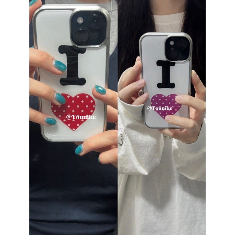 新款韩系爱心波点适用苹果17手机壳16小米15reno14华为p70荣耀400