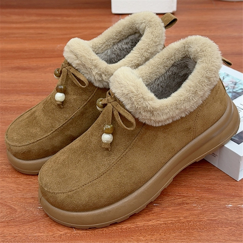 冬季新款豆豆棉鞋女加厚老北京布鞋保暖休闲妈妈鞋轻便一脚蹬女棉