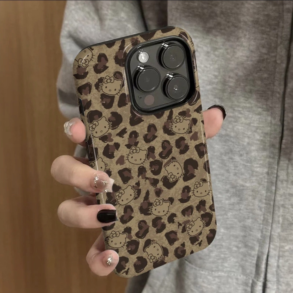 豹纹KT猫菲林二合一适用iPhone16新款15promax可爱12手机壳14/13