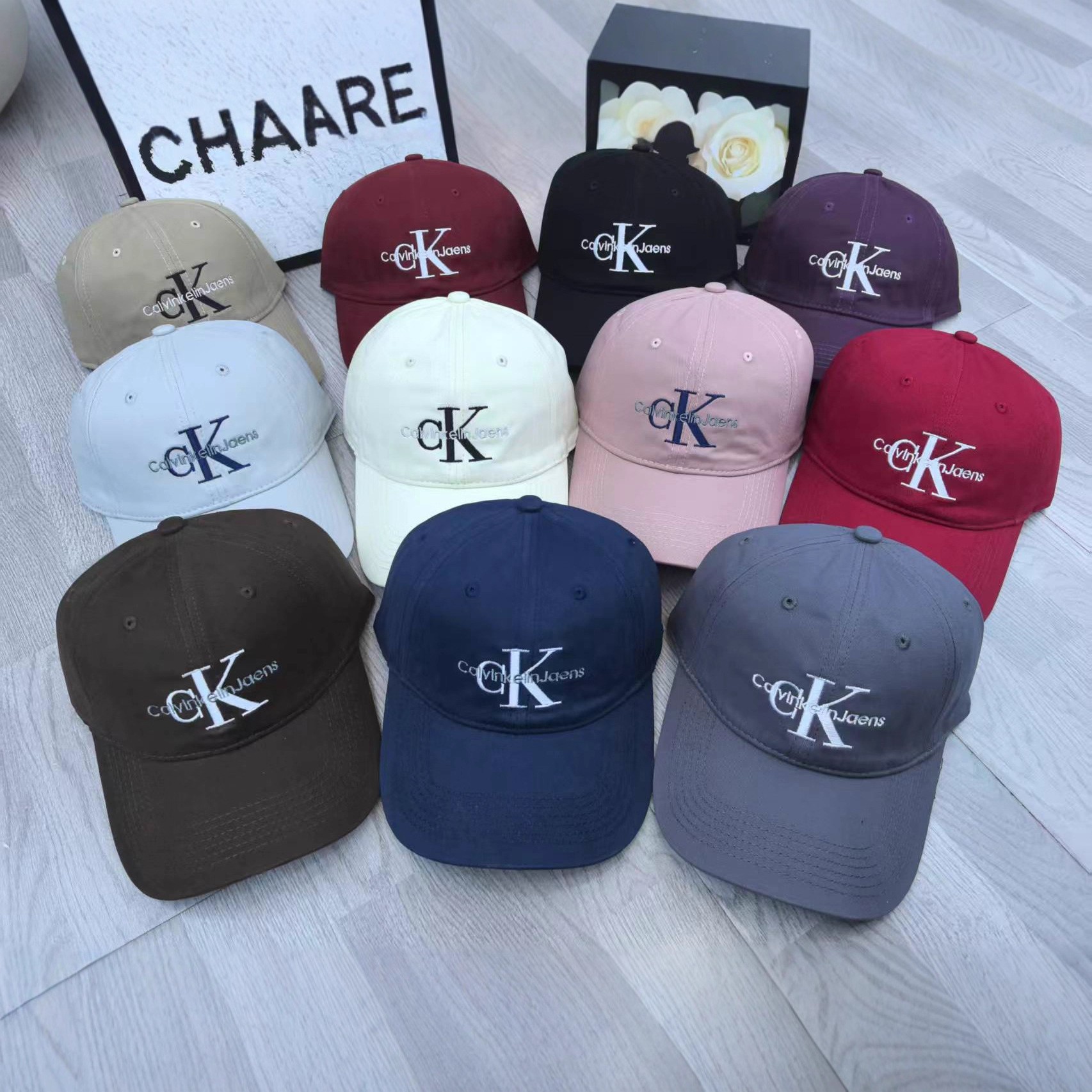 秋冬新款ck字母刺绣棒球帽纯棉磨毛防晒遮阳鸭舌帽男女休闲防晒帽
