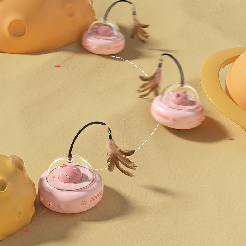 智能充电逗猫玩具宠物用品自嗨解闷电动感应自嗨解猫咪不倒翁玩具