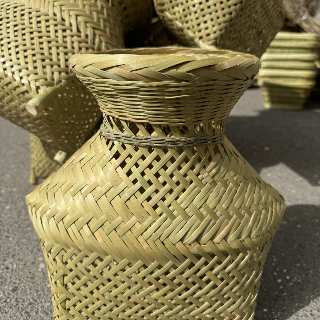 鱼篓茶叶篓收纳篓道具摆件贵州竹编水果篓手工编织竹制品装鱼虾篓