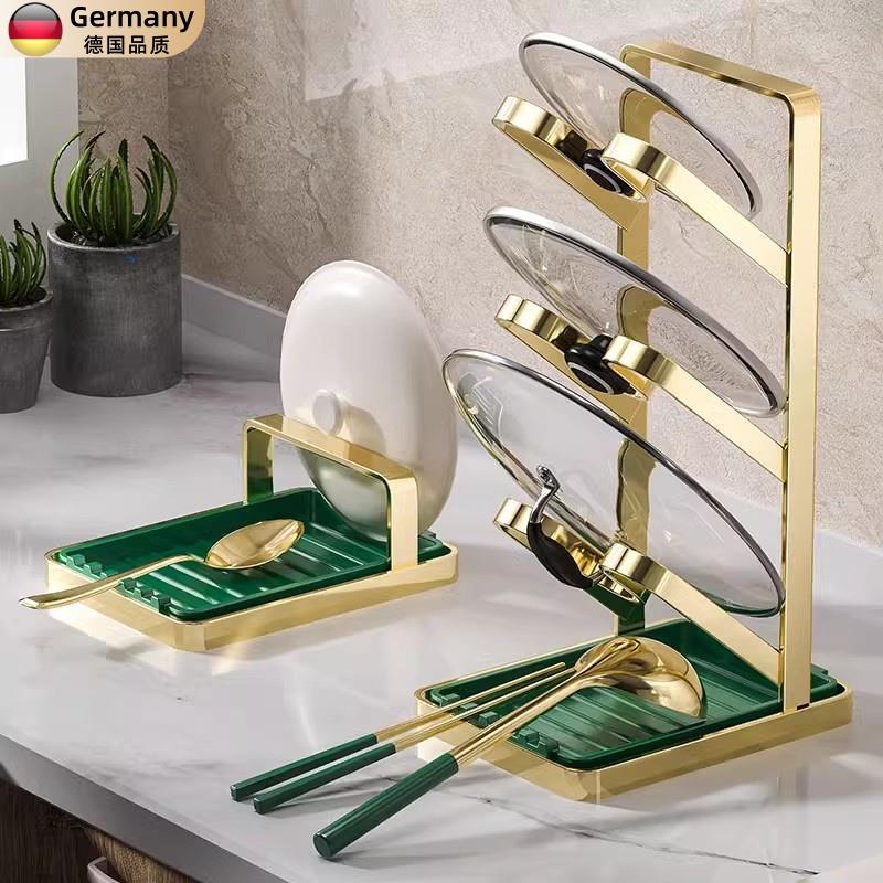 锅盖架子壁挂免打孔厨房置物架多功能放置器放砧板菜板收纳锅铲架