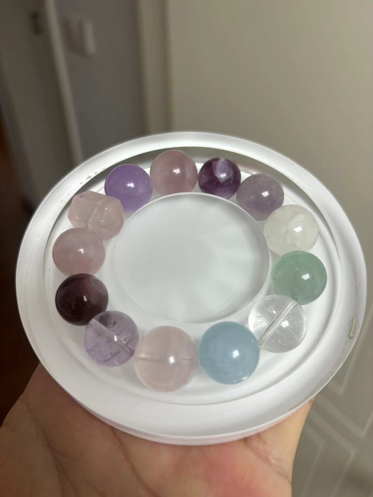 天然水晶幽灵紫水晶多宝彩色熊的珍黄水晶宝珠时尚