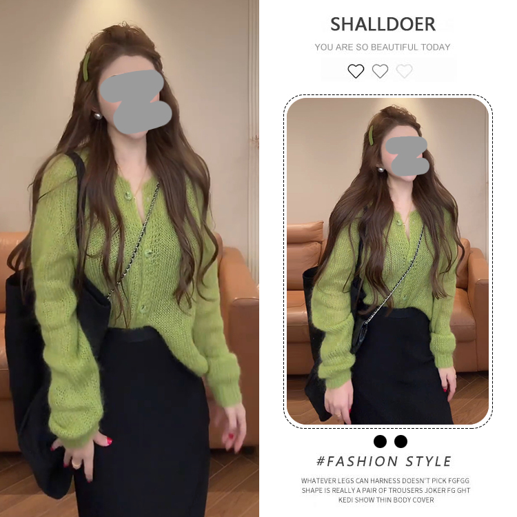 设计感小众镂空长袖针织开衫女2026春秋新款时尚宽松显瘦打底上衣