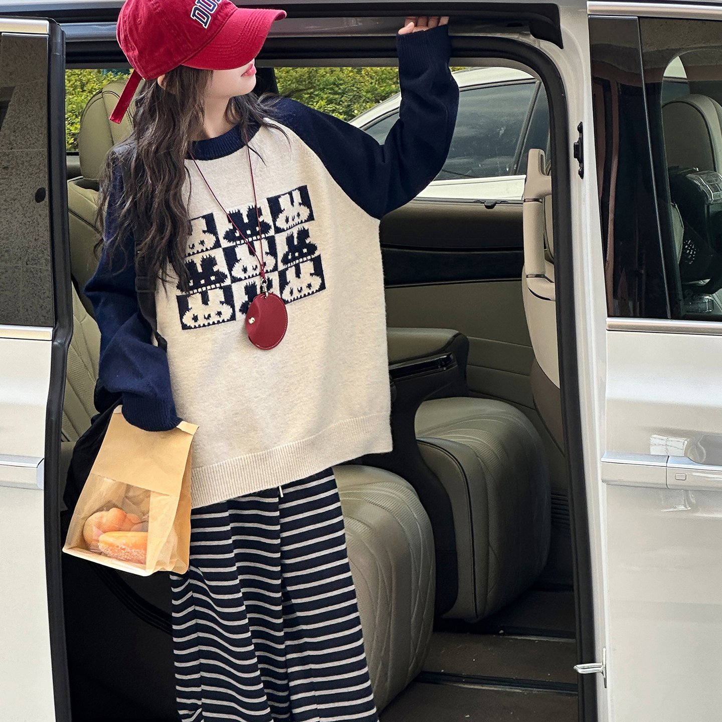 女童毛衣套装2025新款儿童洋气韩版宽松卫衣两件套中大童时髦百搭