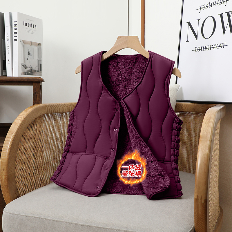 2025秋冬新款女士防寒保暖棉马甲中式加绒加厚中老年贴身内穿背心