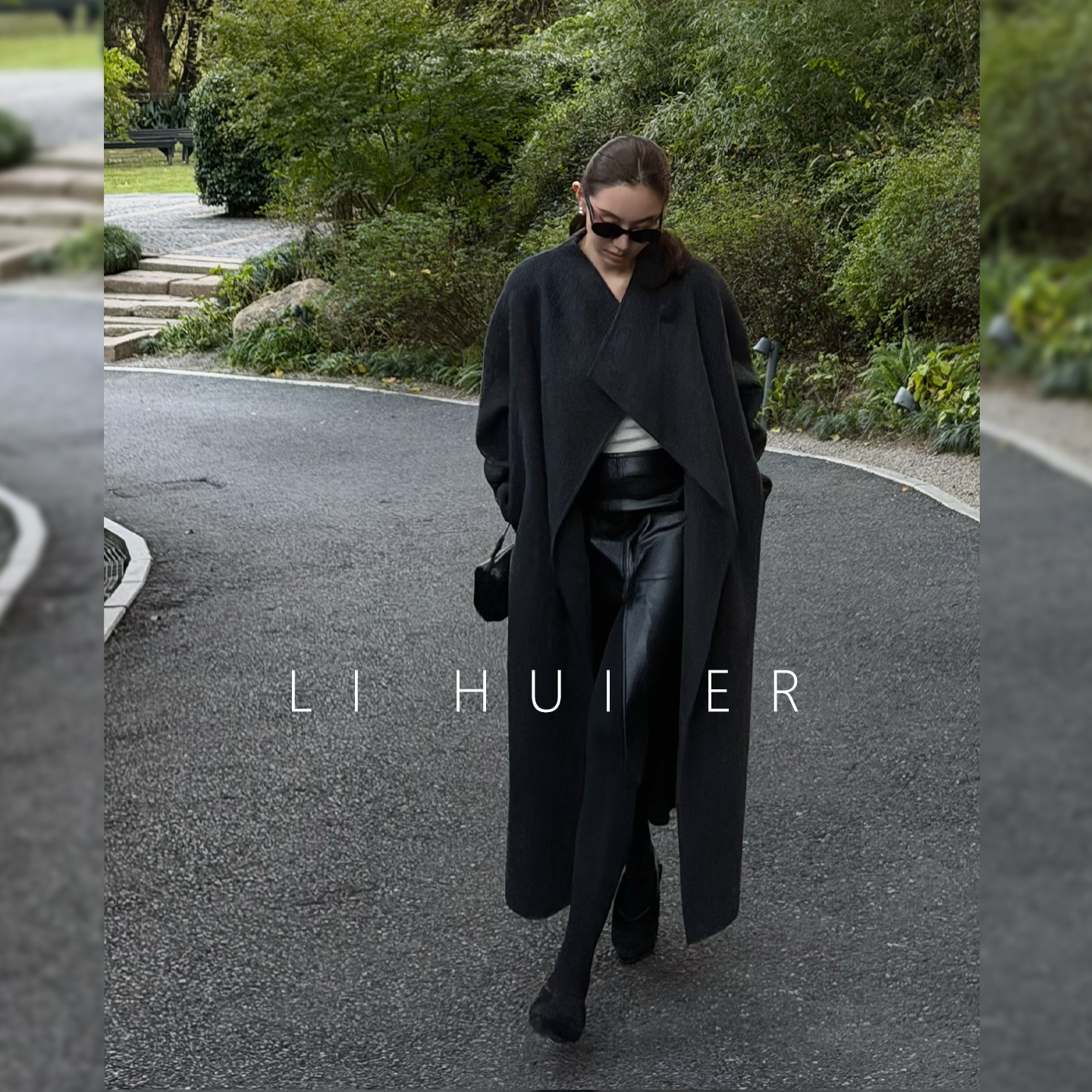 LiHuiEr李慧儿【摩卡旧梦】2025冬季百搭时尚黑灰色大衣LL0251236