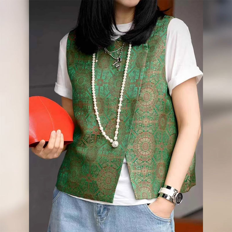 新中式女装马甲中国风高级感绿色马夹2025年早春新款时尚百搭坎肩