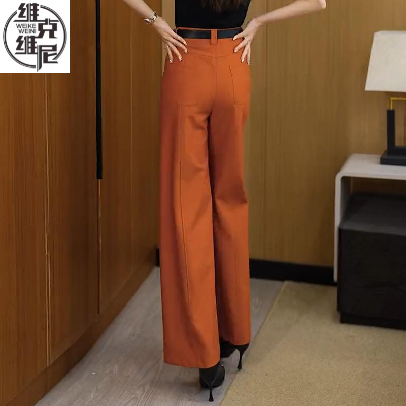 “女春秋宽松直筒裤 ”【高定制】  “品质女高腰垂感阔腿西装裤‘’