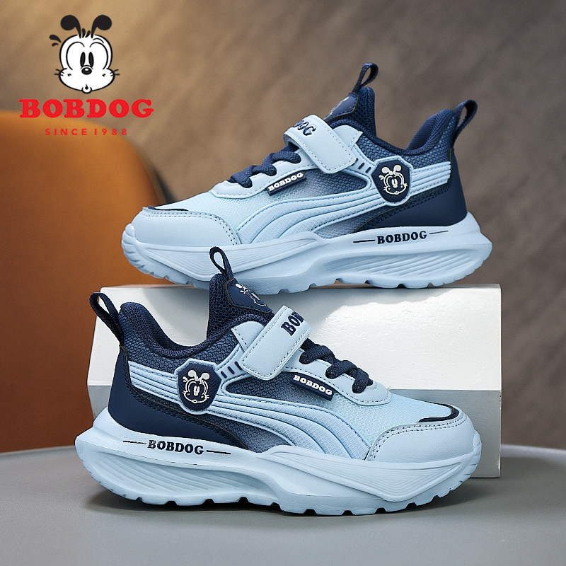 巴布豆男童运动鞋2025秋季新款透气网面学生休闲鞋中大童女童潮鞋