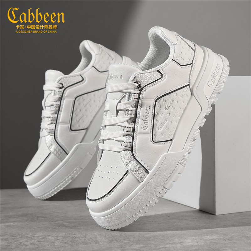 卡宾板鞋男2025新款秋季休闲运动鞋男士增高鞋隐形增高3厘米板鞋