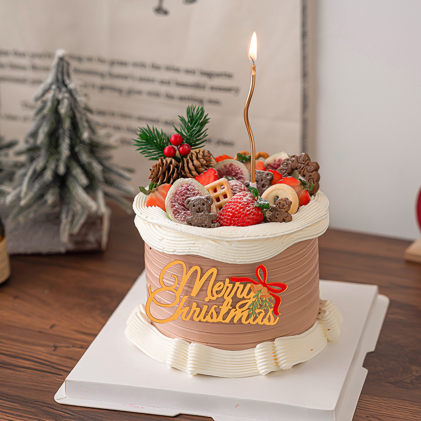 2026圣诞节快乐铃铛亚克力蛋糕装饰插牌平安夜派对姜饼人饼干插件