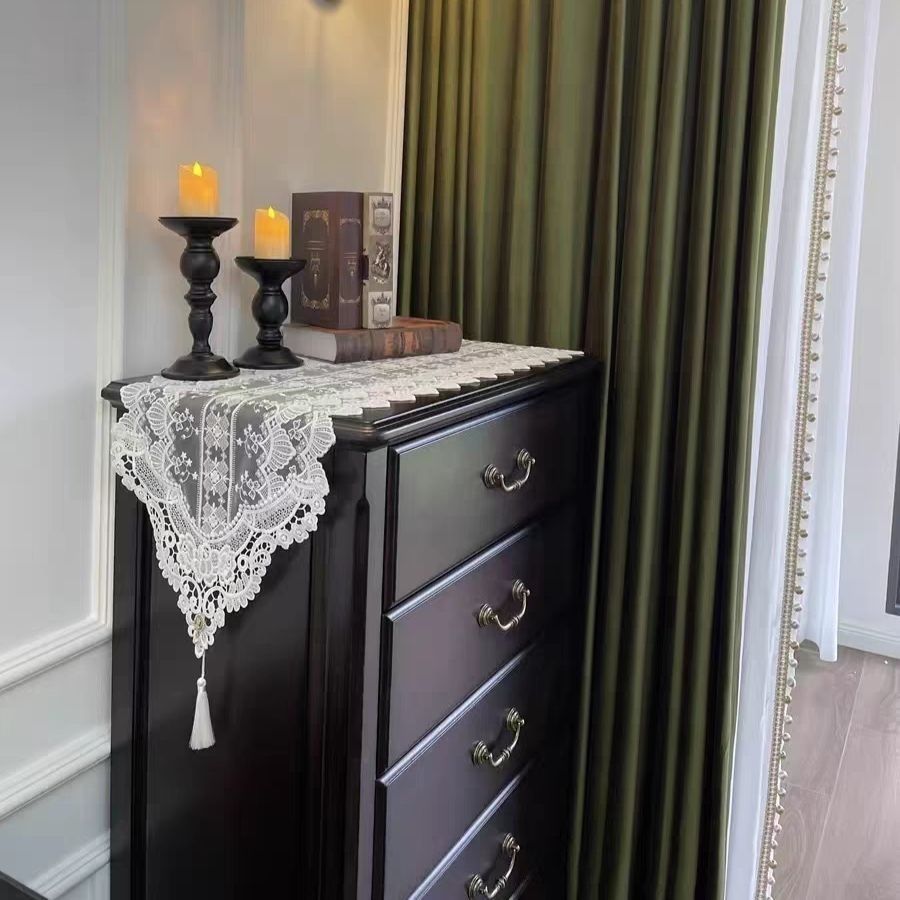 法式钢琴罩法式防尘罩布桌旗轻奢高档蕾丝搭巾简约钢琴装饰布高级