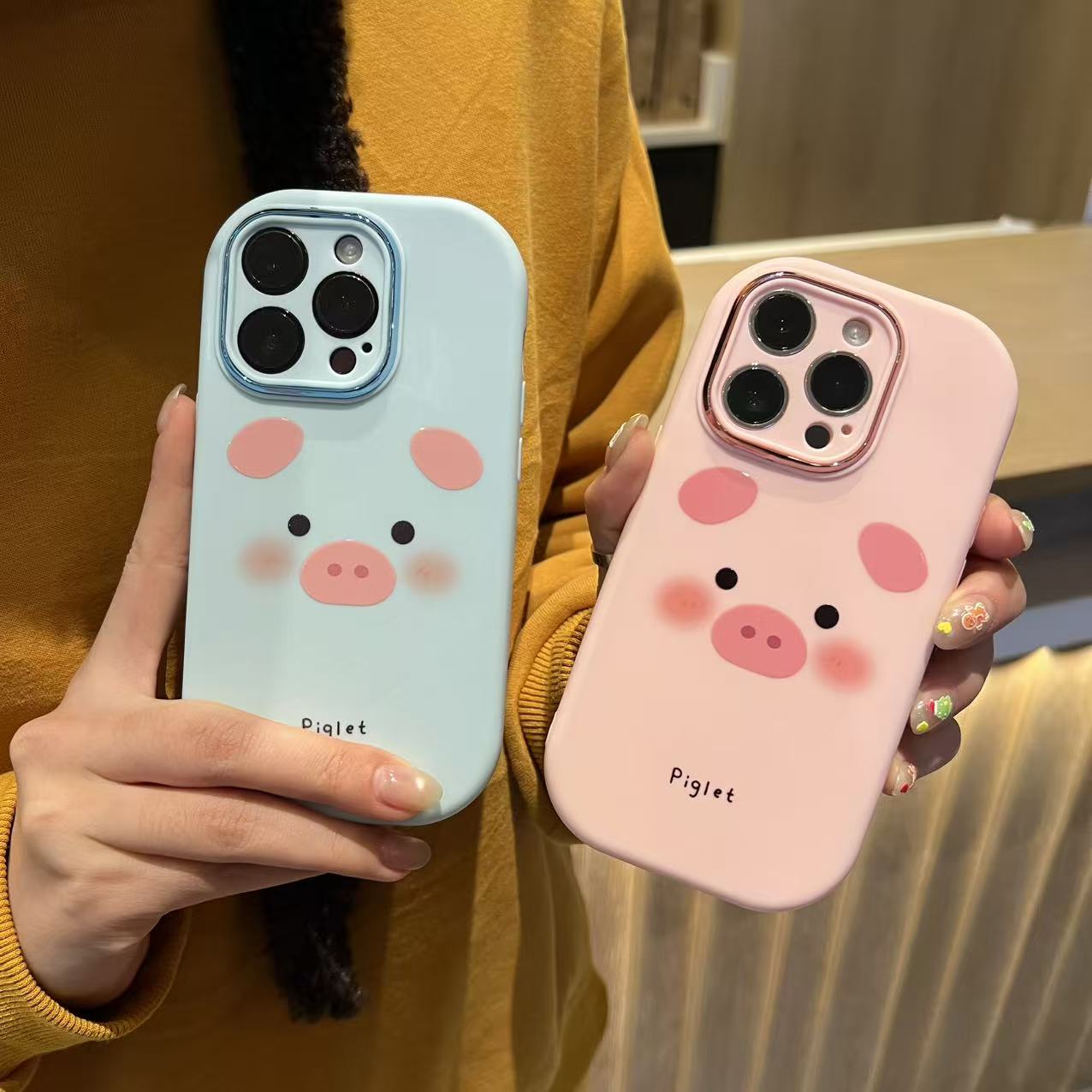奥菲顿可爱粉猪表情适用苹果17/16胖子手机壳小米15vivo华为oppo