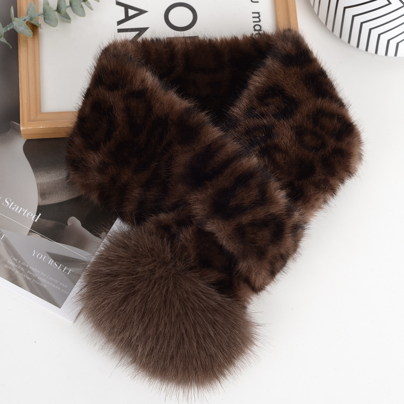 冬季新款仿水貂毛双面配狐狸毛保暖加厚皮草围巾围脖男女同款