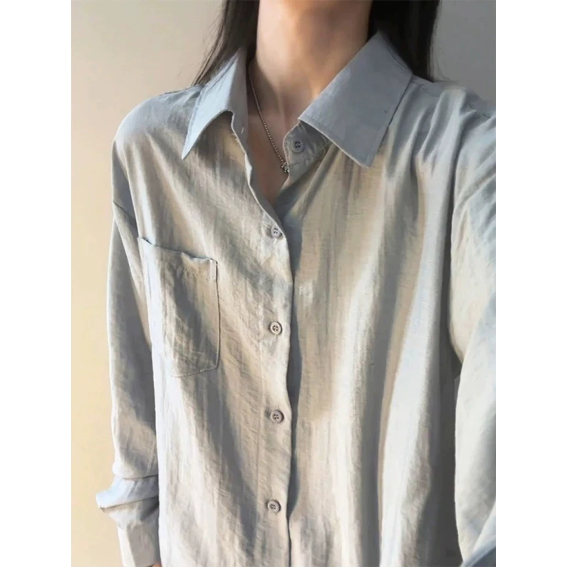 老钱风亚麻长袖衬衫男女款早秋穿搭防晒衬衣oversize叠穿内搭上衣