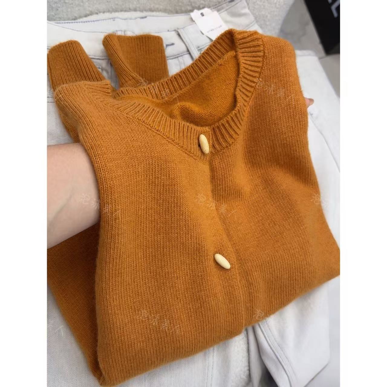 南瓜橄榄扣」橄榄木扣韩版时尚针织开衫女毛衣2025秋季新款