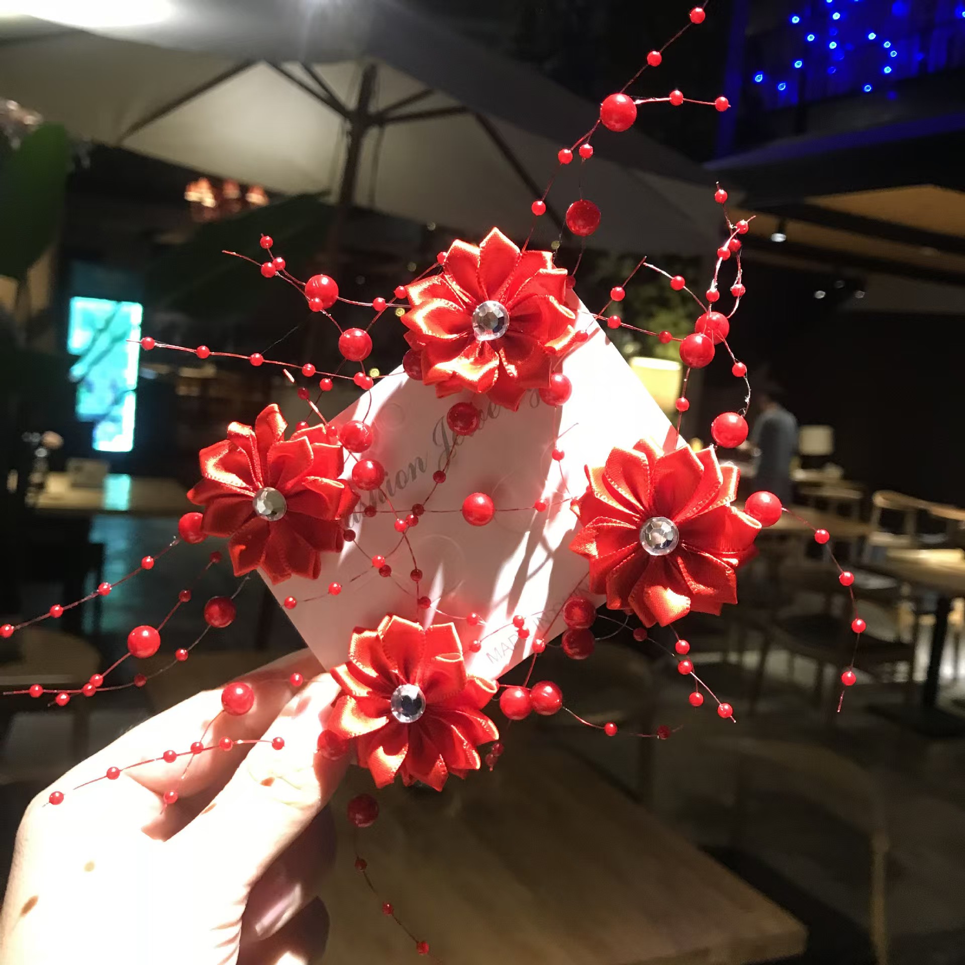 【小芳姐演绎用品店】新款多角花发夹扎头发串珠发饰舞蹈头饰头花