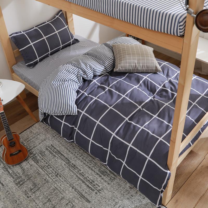 学生宿舍床上三件套男生寝室上下铺被套床单枕套3件套单人四件套