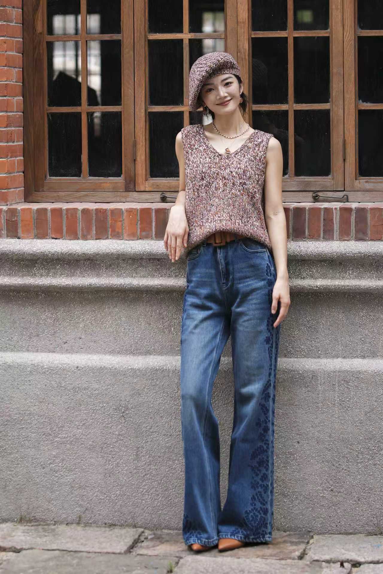 CHUN·「法伦花纱针织马甲」气质时尚休闲日常百搭简约显瘦慵懒宽松