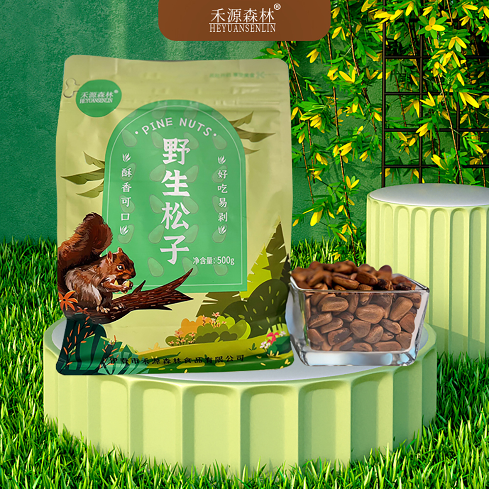 2025年新货禾源森林东北野生红松子开口500克/袋装原味坚果