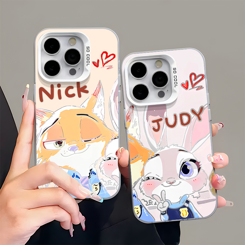 眨眼尼克朱迪适用苹果17pro手机壳iPhone16华为vivoppo小米15情侣