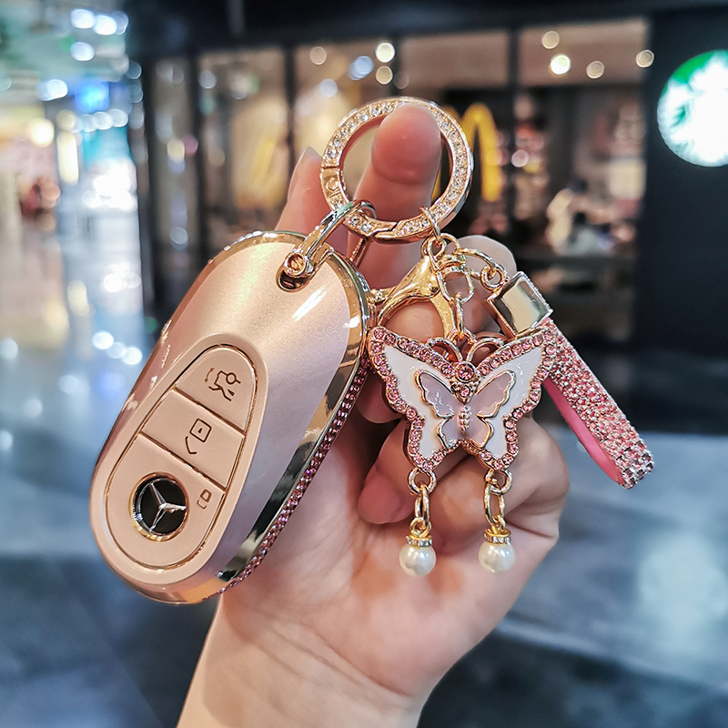 奔驰C260L钥匙套E300L车GLB220包A200L壳GLC300扣GLE350女GLA180