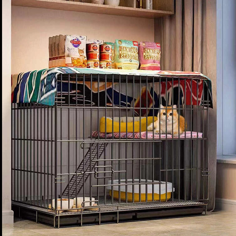 猫笼子家用室内大空间猫窝可折叠别墅厕所一体不占地大号双层猫舍