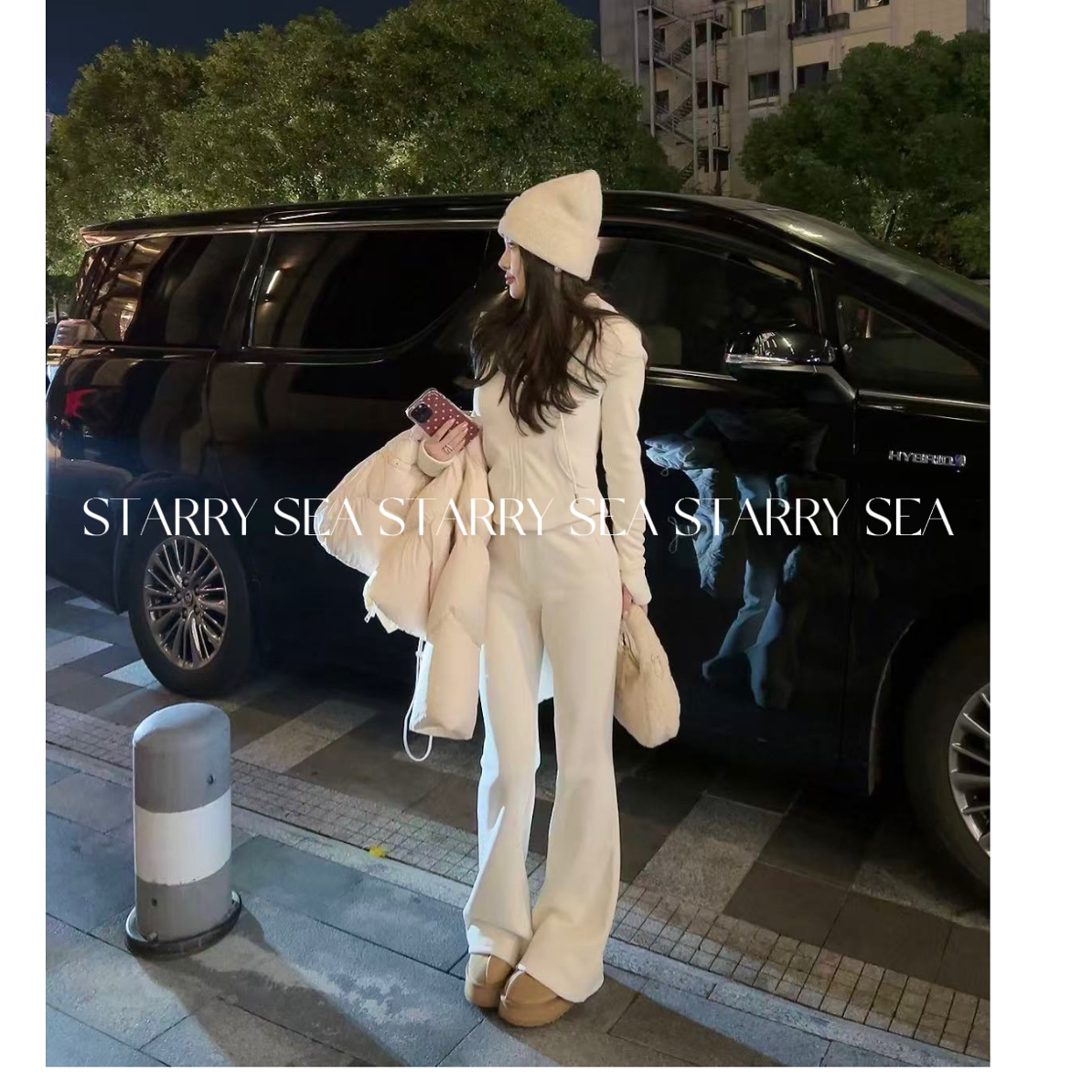 PP lu系奥利绒连帽外套卫衣套装女冬加厚加绒卫裤#PP0202TZ