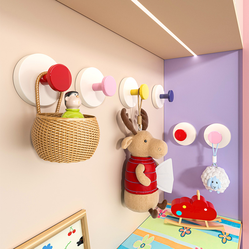 彩色玄关多巴胺挂钩强力承重粘胶免打孔入户放钥匙神器帽子置物钩