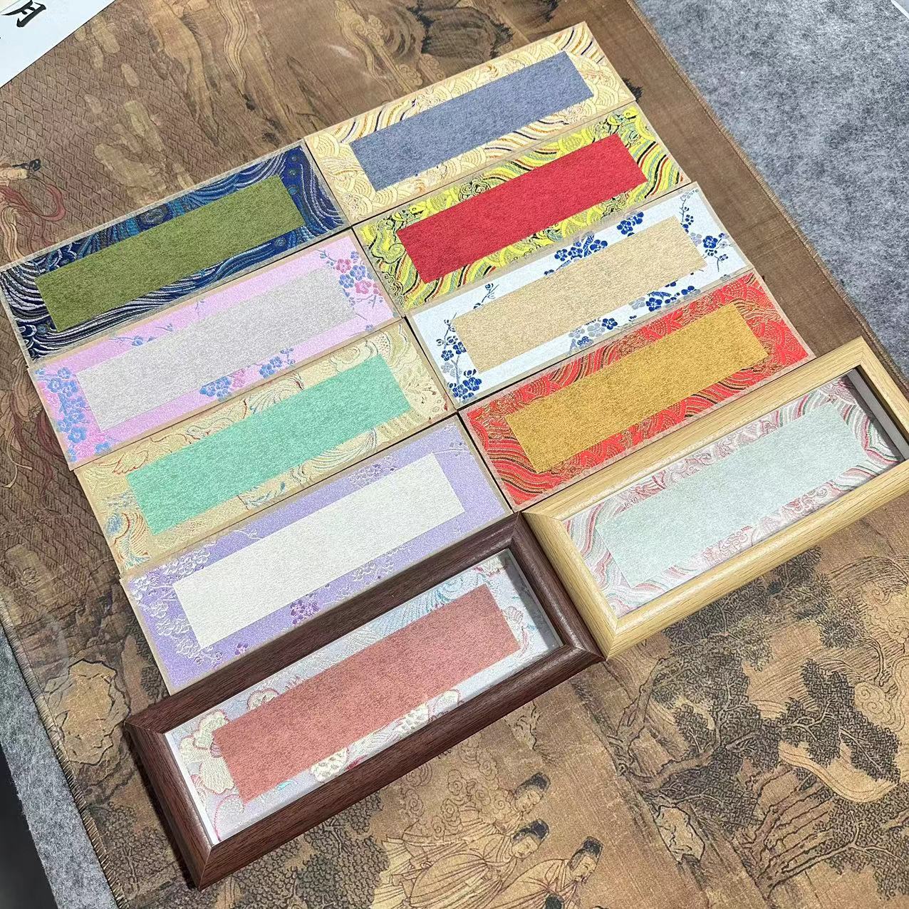 【宣艺堂】7*21宋锦绫褚笺书签 到手十张 书签相框卡纸