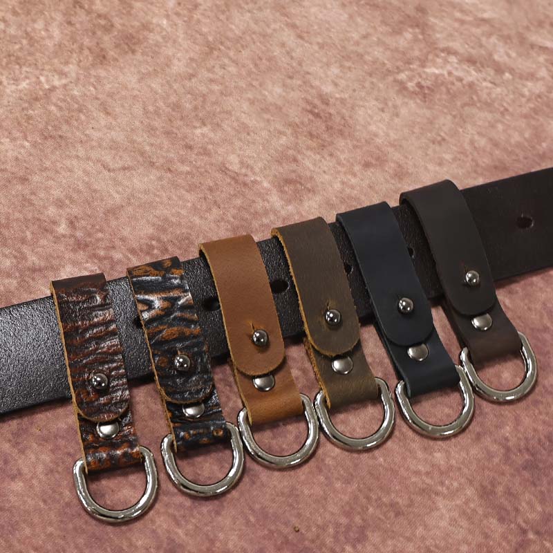 头层牛皮钥匙扣男士可穿戴腰带皮革钥匙环多功能可拆卸真皮