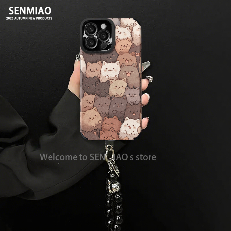 适用【苹果/oppo/华为/vivo/小米】满屏小狗小羊皮防摔手机壳女款