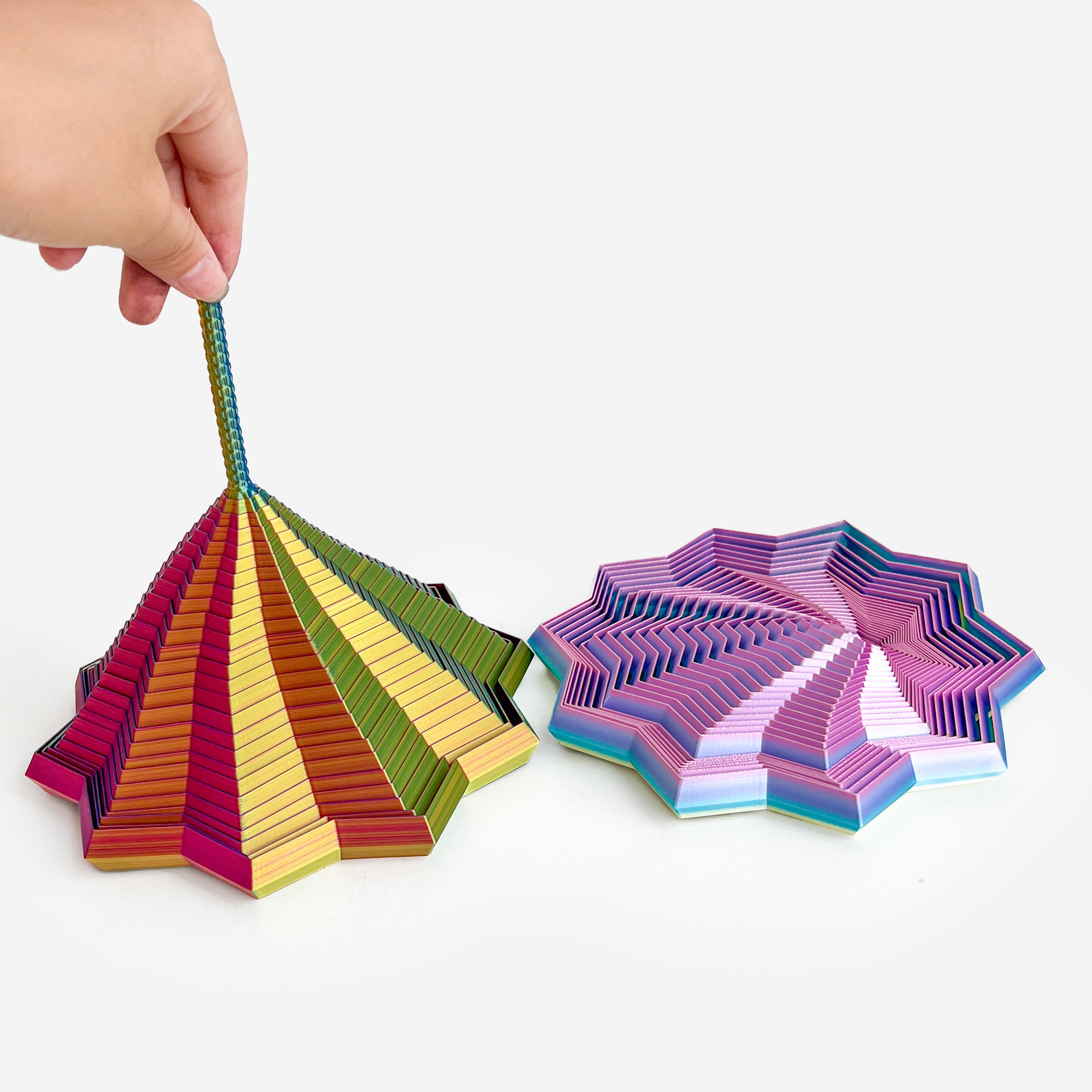 【3D星型玩具】3d打印视错觉折叠儿童益智玩具多边形萝卜塔解压玩具