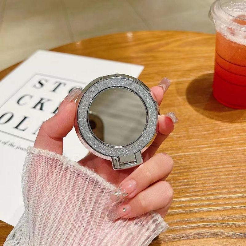 新款闪粉镜子手机支架适用华为苹果OPPO小米vivo便携手机壳16pro