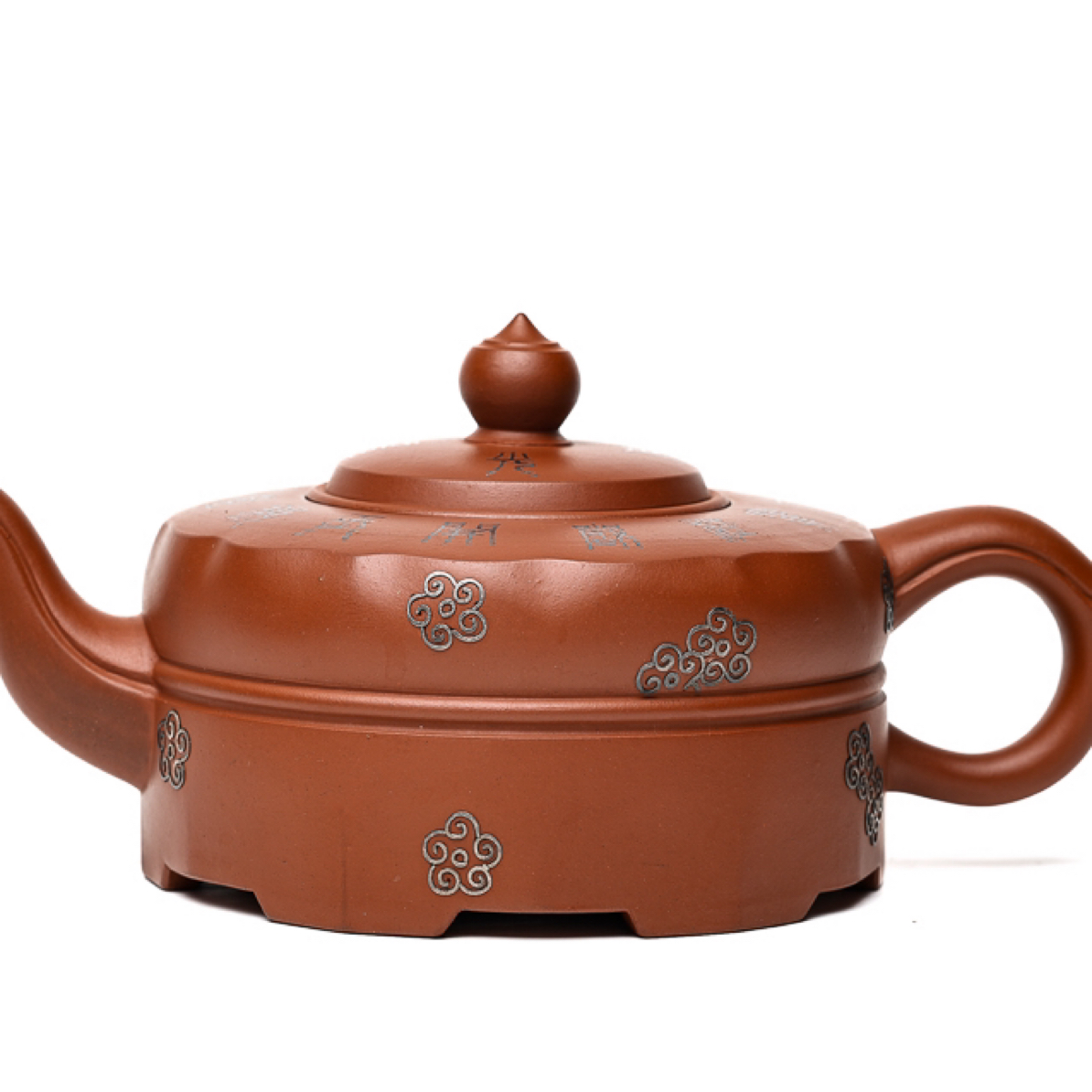 鲍仲梅 祥云壶 原矿红泥 350cc