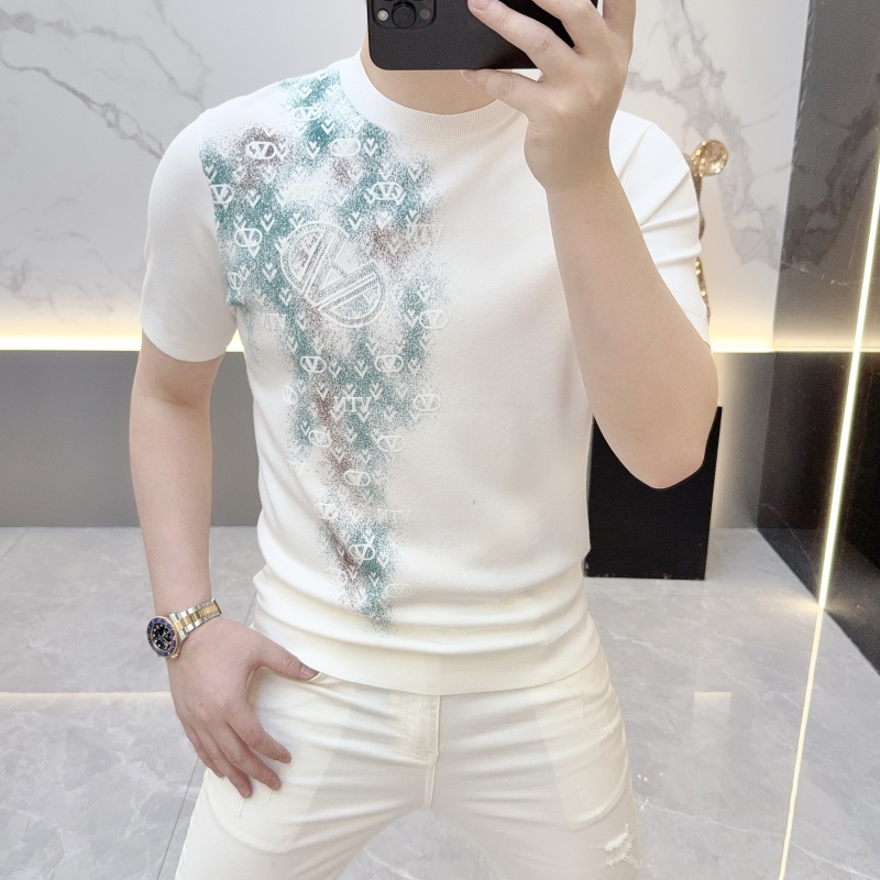 度尚-2025早秋新款男士高品质轻奢针织百搭打底时尚圆领短袖6151
