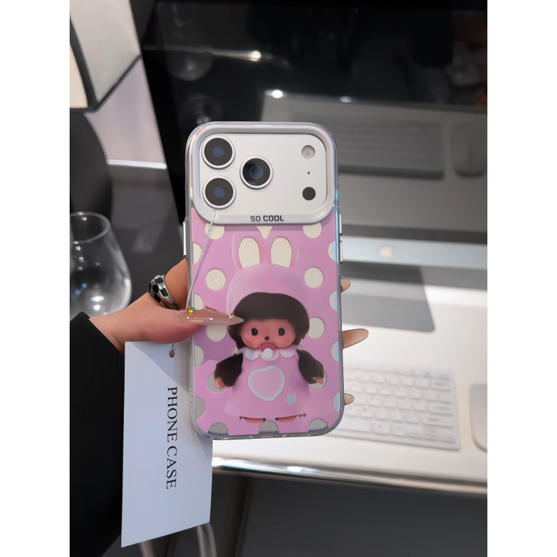 童趣蒙奇奇适用苹果17pro手机壳16pm彩银华为p荣耀oppo小米17防摔